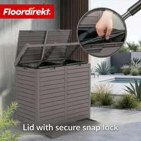 Outdoor vuilnisbak in houtlook | Weerbestendige afvalbak voor tuin & terras | 118L / 230L