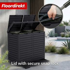 Outdoor vuilnisbak in houtlook | Weerbestendige afvalbak voor tuin & terras | 118L / 230L