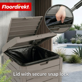 Outdoor vuilnisbak in houtlook | Weerbestendige afvalbak voor tuin & terras | 118L / 230L