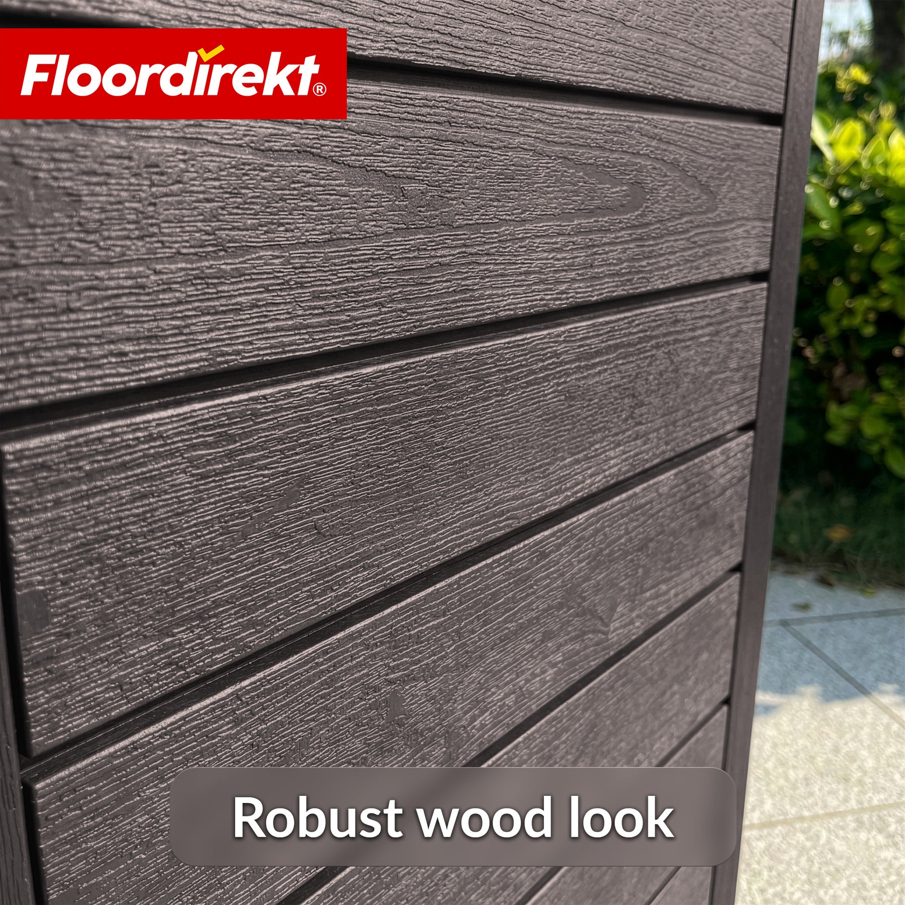 Outdoor vuilnisbak in houtlook | Weerbestendige afvalbak voor tuin & terras | 118L / 230L