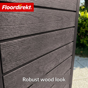 Outdoor vuilnisbak in houtlook | Weerbestendige afvalbak voor tuin & terras | 118L / 230L