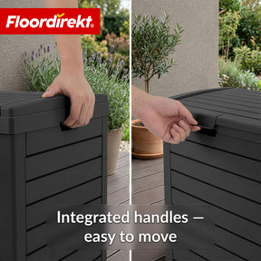 Outdoor vuilnisbak in houtlook | Weerbestendige afvalbak voor tuin & terras | 118L / 230L