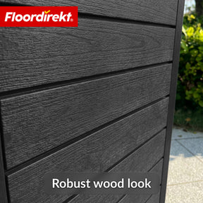 Outdoor vuilnisbak in houtlook | Weerbestendige afvalbak voor tuin & terras | 118L / 230L