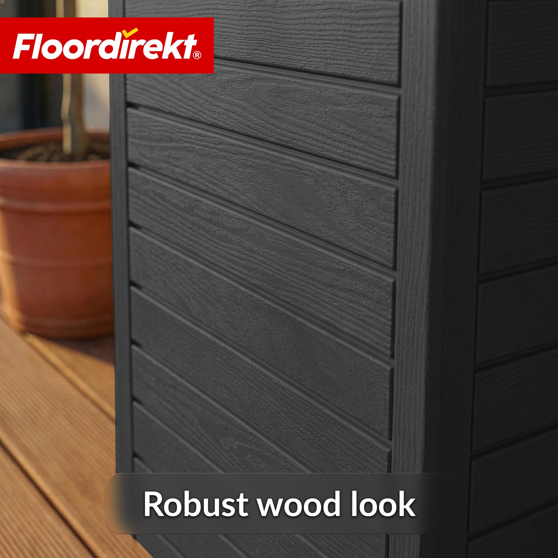 Outdoor vuilnisbak in houtlook | Weerbestendige afvalbak voor tuin & terras | 118L / 230L