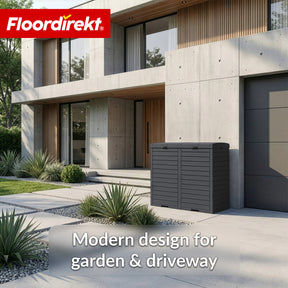 Outdoor vuilnisbak in houtlook | Weerbestendige afvalbak voor tuin & terras | 118L / 230L
