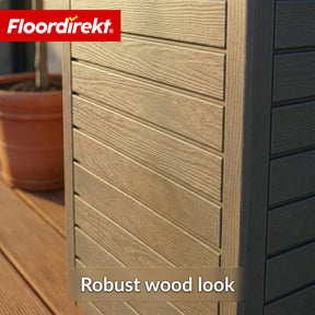 Outdoor vuilnisbak in houtlook | Weerbestendige afvalbak voor tuin & terras | 118L / 230L