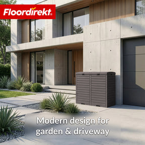 Outdoor vuilnisbak in houtlook | Weerbestendige afvalbak voor tuin & terras | 118L / 230L