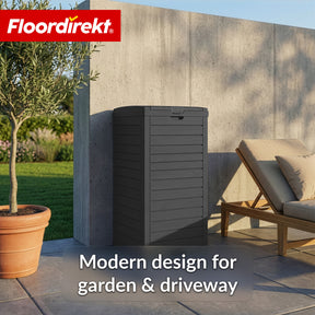 Outdoor vuilnisbak in houtlook | Weerbestendige afvalbak voor tuin & terras | 118L / 230L