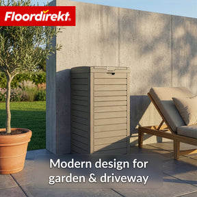 Outdoor vuilnisbak in houtlook | Weerbestendige afvalbak voor tuin & terras | 118L / 230L