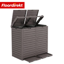 Outdoor vuilnisbak in houtlook | Weerbestendige afvalbak voor tuin & terras | 118L / 230L