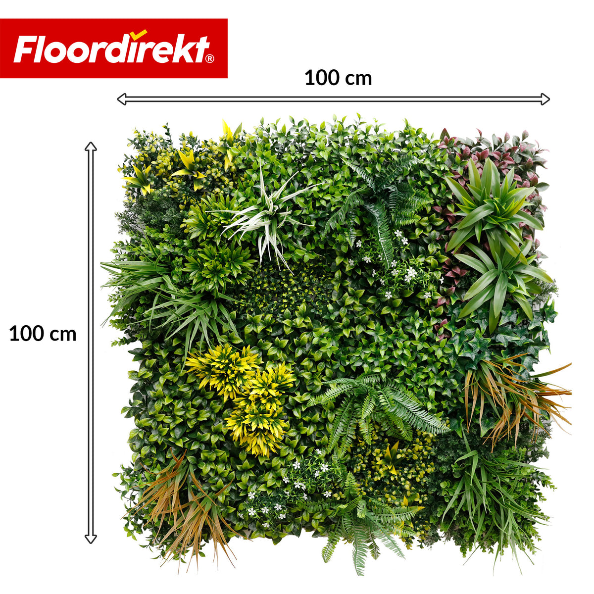 Plantenwand | Spring Garden | Natuurlijk, onderhoudsvrij groen paneel | Zonbestendig & uitbreidbaar met kliksysteem | 100 × 100 cm