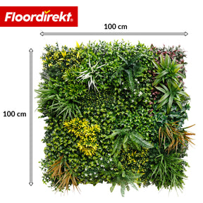 Plantenwand | Spring Garden | Natuurlijk, onderhoudsvrij groen paneel | Zonbestendig & uitbreidbaar met kliksysteem | 100 × 100 cm
