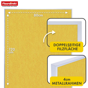 Mobiel presentatiebord | Giant | Dubbelzijdig viltbord 80 x 120 cm met vergrendelbare wielen en opbergvak | Verkrijgbaar in verschillende kleuren
