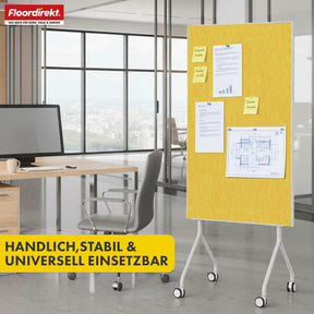 Mobiel presentatiebord | Giant | Dubbelzijdig viltbord 80 x 120 cm met vergrendelbare wielen en opbergvak | Verkrijgbaar in verschillende kleuren