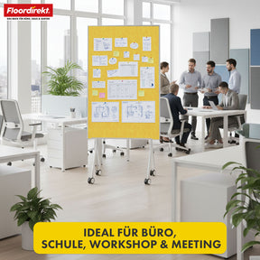 Mobiel presentatiebord | Giant | Dubbelzijdig viltbord 80 x 120 cm met vergrendelbare wielen en opbergvak | Verkrijgbaar in verschillende kleuren