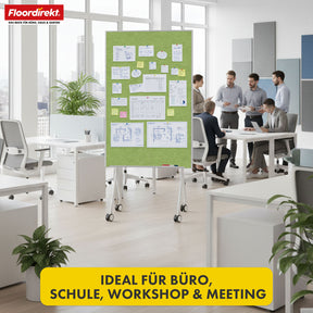 Mobiel presentatiebord | Giant | Dubbelzijdig viltbord 80 x 120 cm met vergrendelbare wielen en opbergvak | Verkrijgbaar in verschillende kleuren