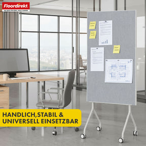 Mobiel presentatiebord | Giant | Dubbelzijdig viltbord 80 x 120 cm met vergrendelbare wielen en opbergvak | Verkrijgbaar in verschillende kleuren