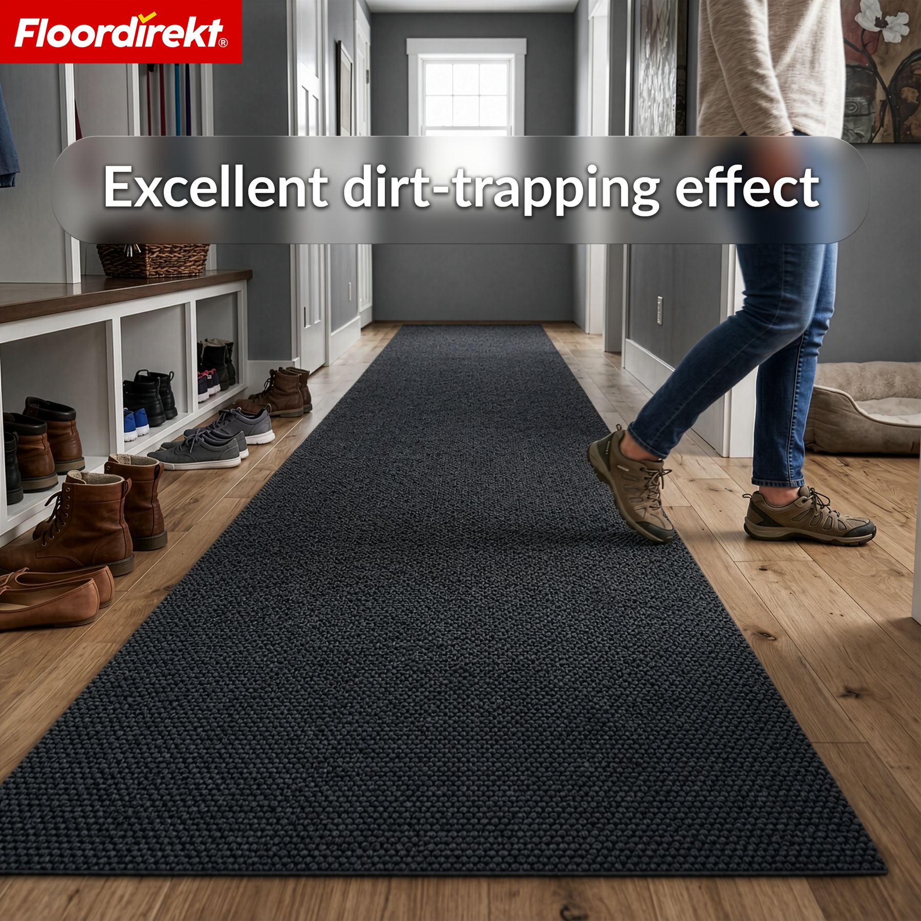 Vuilvangmat | Hong Kong Pro | Schoonloopmat met TPE-rug, robuust & antislip