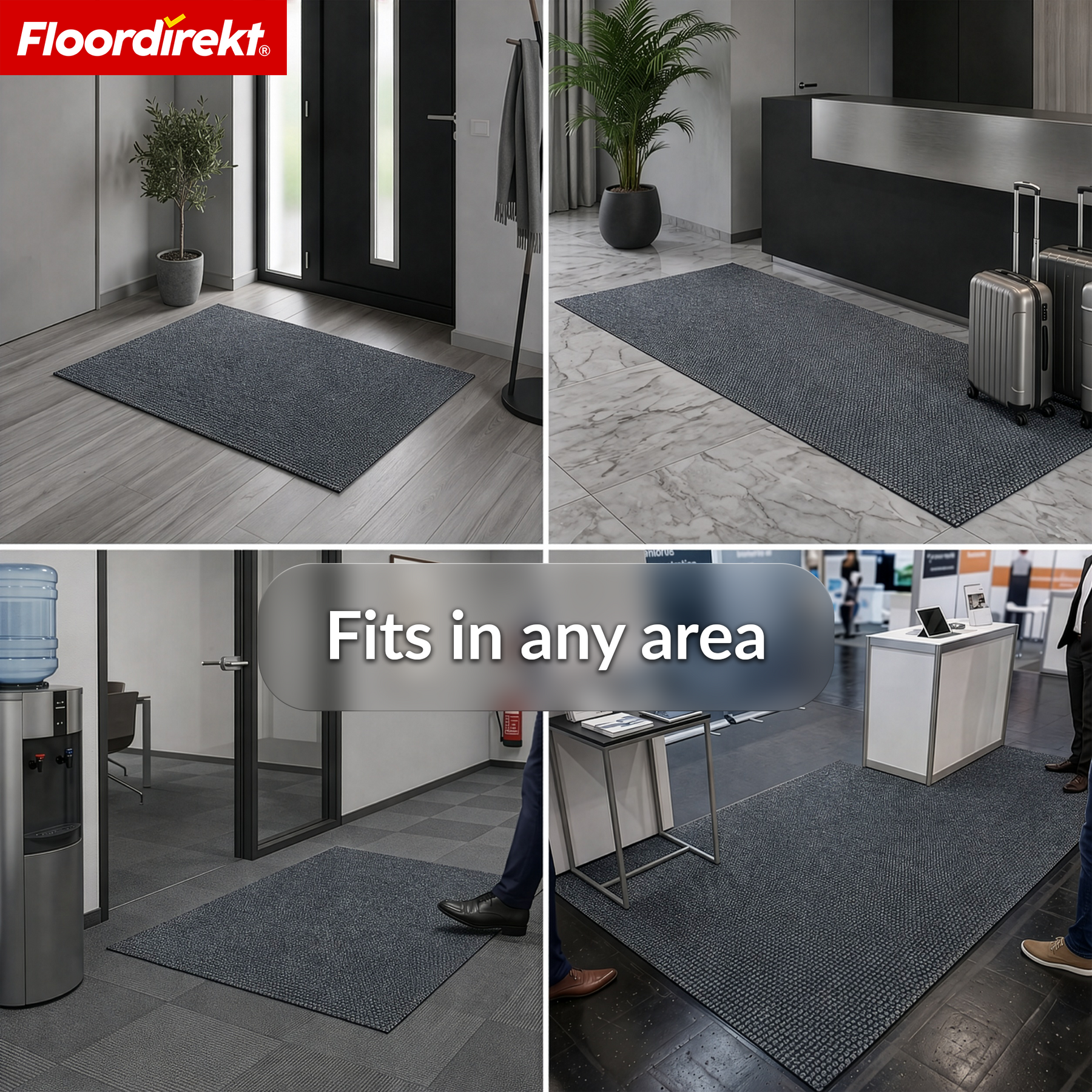 Vuilvangmat | Hong Kong Pro | Schoonloopmat met TPE-rug, robuust & antislip