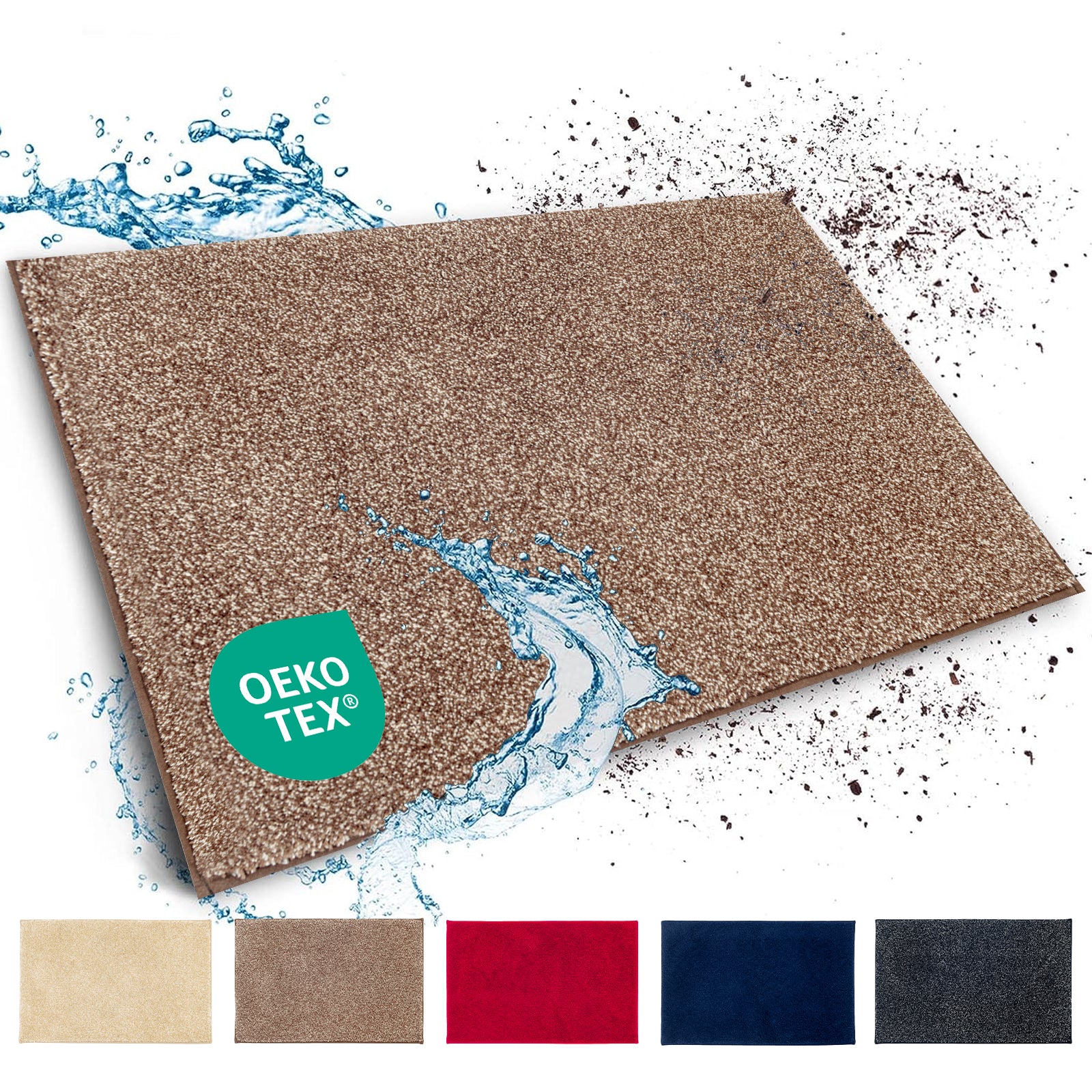 Vuilvangmat | Nasa | Zachte en waterabsorberende deurmat van polyester met antislip onderkant | Verschillende kleuren en maten