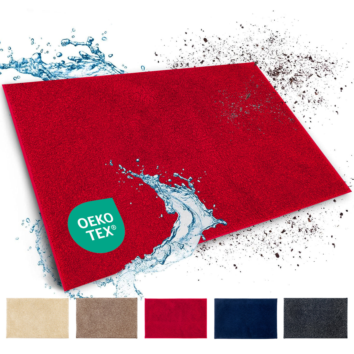 Vuilvangmat | Nasa | Zachte en waterabsorberende deurmat van polyester met antislip onderkant | Verschillende kleuren en maten
