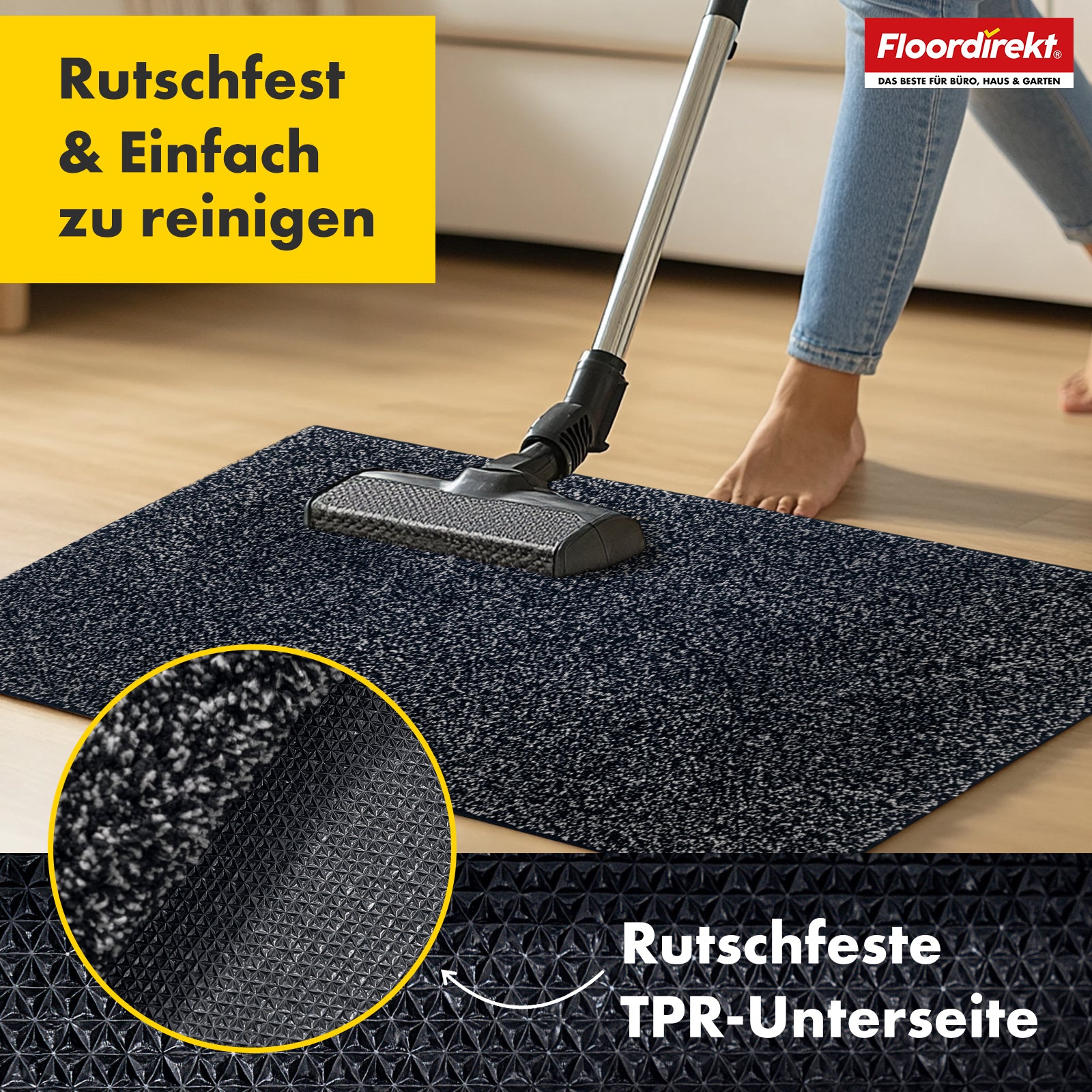 Vuilvangmat | Nasa | Zachte en waterabsorberende deurmat van polyester met antislip onderkant | Verschillende kleuren en maten