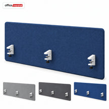 Akoestisch bureauscherm | Silent Desk | Bureau scheidingswand met polyester bekleding & tafelklemmen | 160 × 60 cm | 3 kleuren