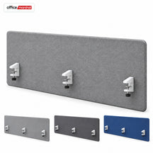 Akoestisch bureauscherm | Silent Desk | Bureau scheidingswand met polyester bekleding & tafelklemmen | 160 × 60 cm | 3 kleuren