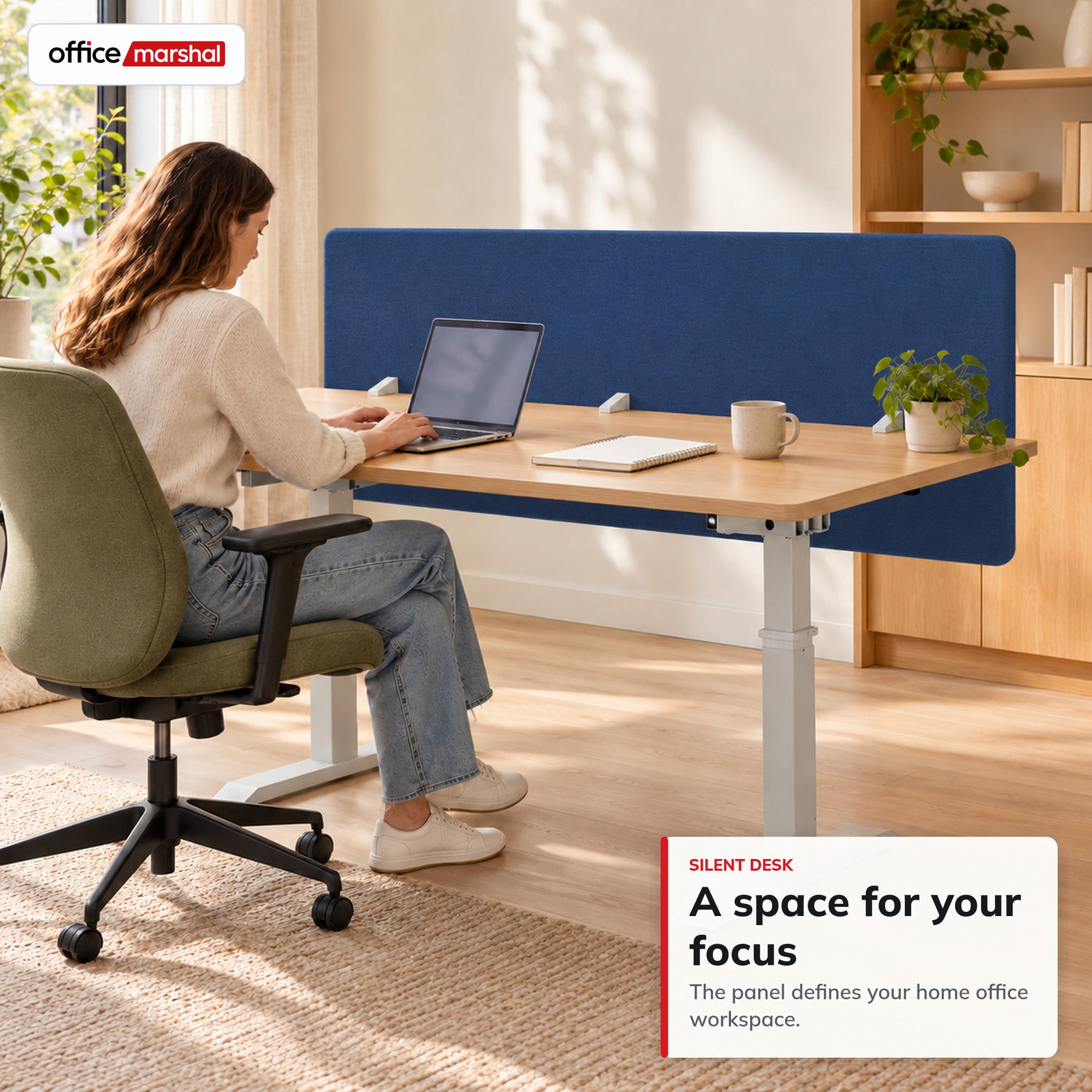 Akoestisch bureauscherm | Silent Desk | Bureau scheidingswand met polyester bekleding & tafelklemmen | 160 × 60 cm | 3 kleuren