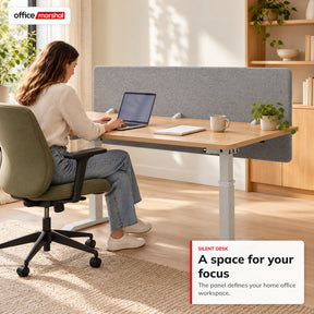 Akoestisch bureauscherm | Silent Desk | Bureau scheidingswand met polyester bekleding & tafelklemmen | 160 × 60 cm | 3 kleuren