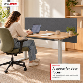 Akoestisch bureauscherm | Silent Desk | Bureau scheidingswand met polyester bekleding & tafelklemmen | 160 × 60 cm | 3 kleuren