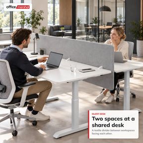 Akoestisch bureauscherm | Silent Desk | Bureau scheidingswand met polyester bekleding & tafelklemmen | 160 × 60 cm | 3 kleuren