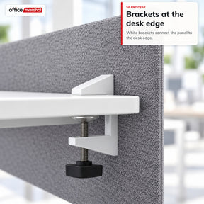 Akoestisch bureauscherm | Silent Desk | Bureau scheidingswand met polyester bekleding & tafelklemmen | 160 × 60 cm | 3 kleuren