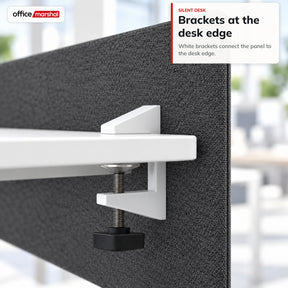 Akoestisch bureauscherm | Silent Desk | Bureau scheidingswand met polyester bekleding & tafelklemmen | 160 × 60 cm | 3 kleuren