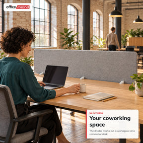 Akoestisch bureauscherm | Silent Desk | Bureau scheidingswand met polyester bekleding & tafelklemmen | 160 × 60 cm | 3 kleuren