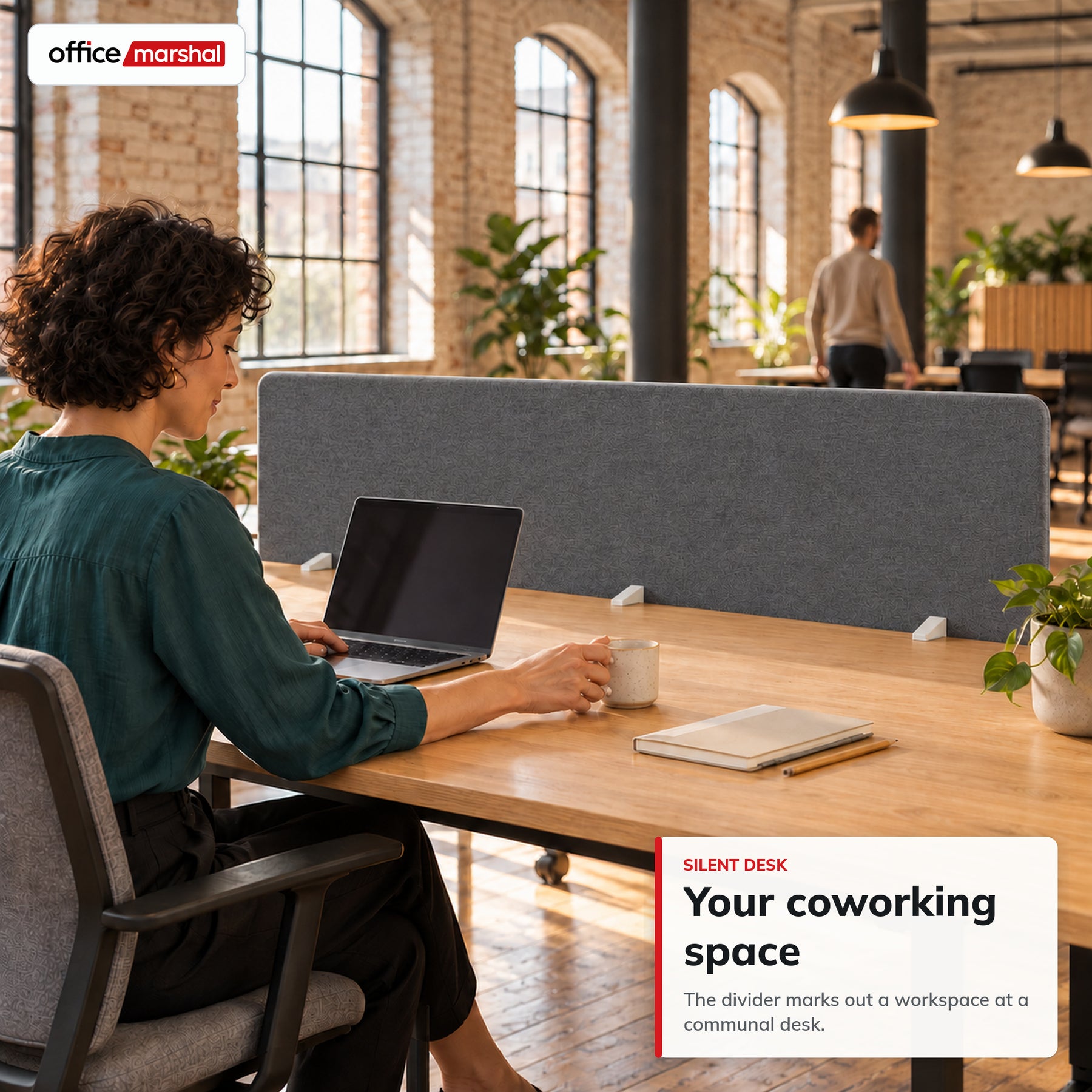 Akoestisch bureauscherm | Silent Desk | Bureau scheidingswand met polyester bekleding & tafelklemmen | 160 × 60 cm | 3 kleuren