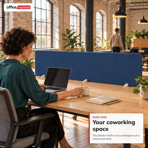 Akoestisch bureauscherm | Silent Desk | Bureau scheidingswand met polyester bekleding & tafelklemmen | 160 × 60 cm | 3 kleuren