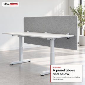 Akoestisch bureauscherm | Silent Desk | Bureau scheidingswand met polyester bekleding & tafelklemmen | 160 × 60 cm | 3 kleuren