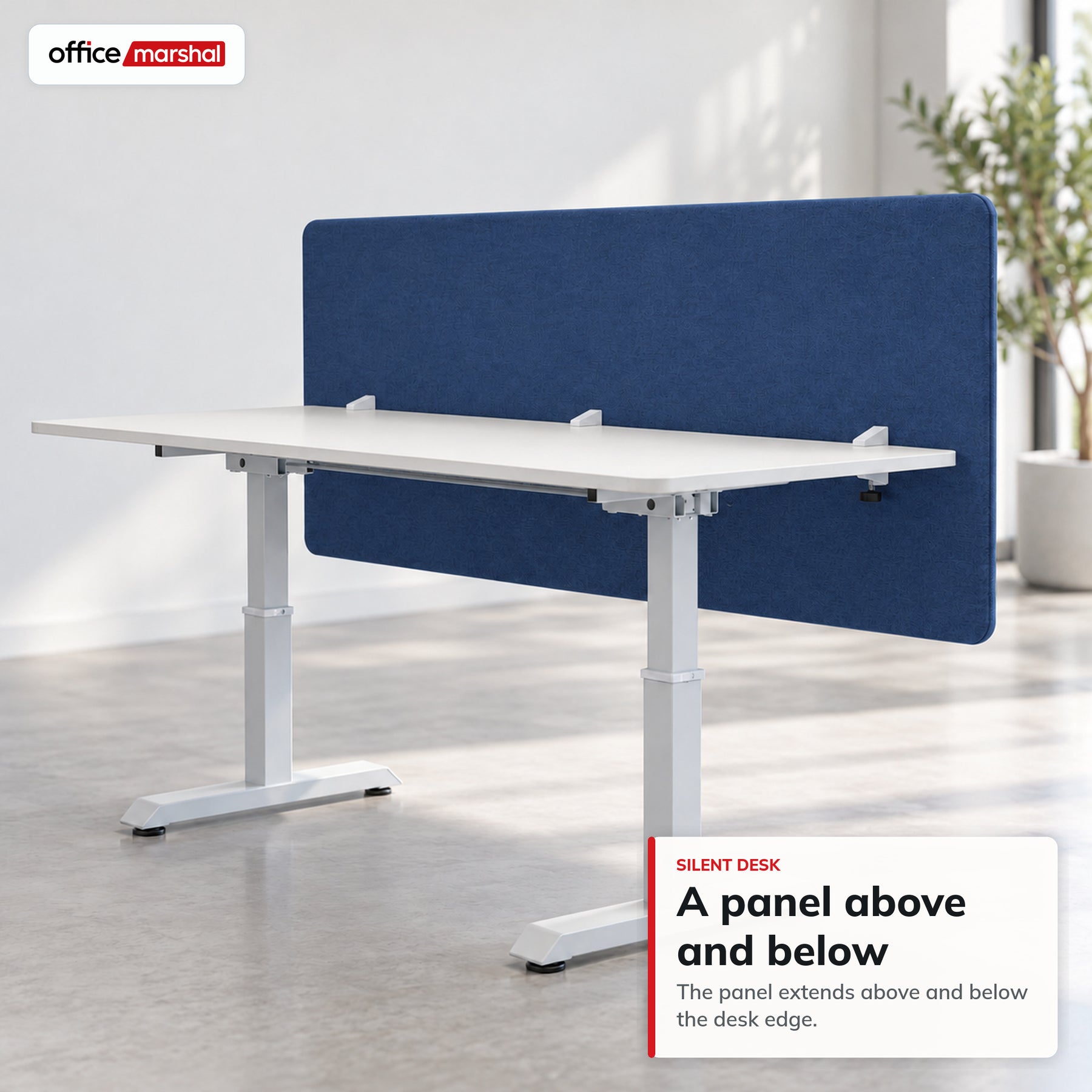 Akoestisch bureauscherm | Silent Desk | Bureau scheidingswand met polyester bekleding & tafelklemmen | 160 × 60 cm | 3 kleuren