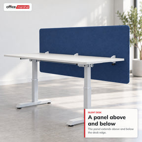 Akoestisch bureauscherm | Silent Desk | Bureau scheidingswand met polyester bekleding & tafelklemmen | 160 × 60 cm | 3 kleuren