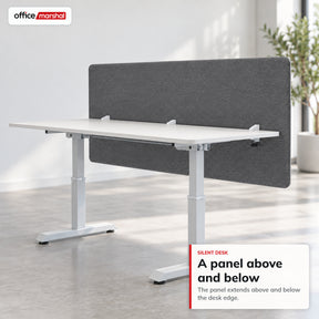 Akoestisch bureauscherm | Silent Desk | Bureau scheidingswand met polyester bekleding & tafelklemmen | 160 × 60 cm | 3 kleuren