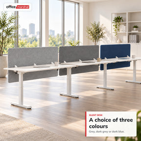 Akoestisch bureauscherm | Silent Desk | Bureau scheidingswand met polyester bekleding & tafelklemmen | 160 × 60 cm | 3 kleuren