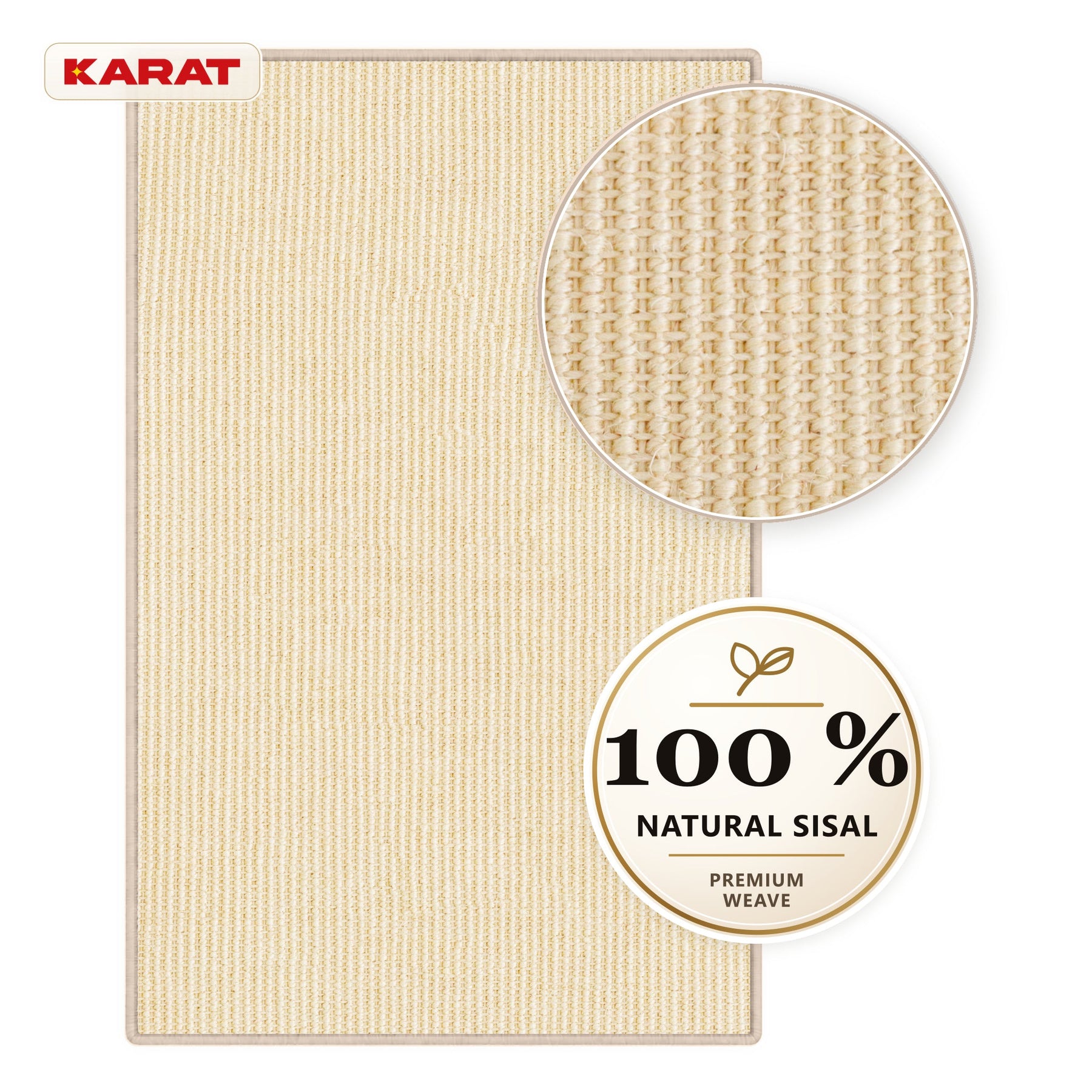 ✂ Sisal vloerkleed op maat | Goa | Natuurlijk vloerkleed van 100% sisal met antislip latexrug | 6 breedtes
