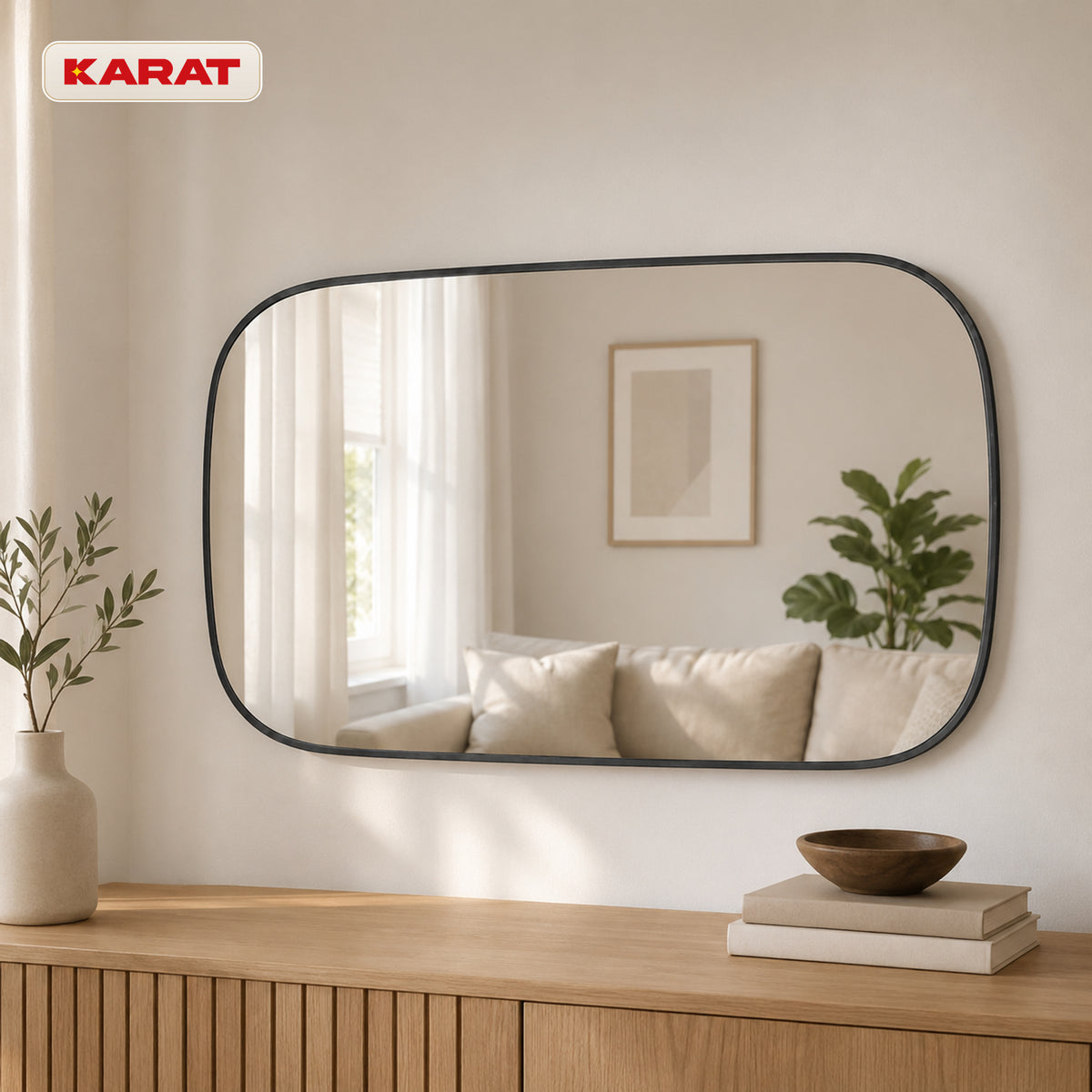 Wandspiegel | Alina | Moderne wandspiegel met grijs aluminium frame | 55 × 90 cm