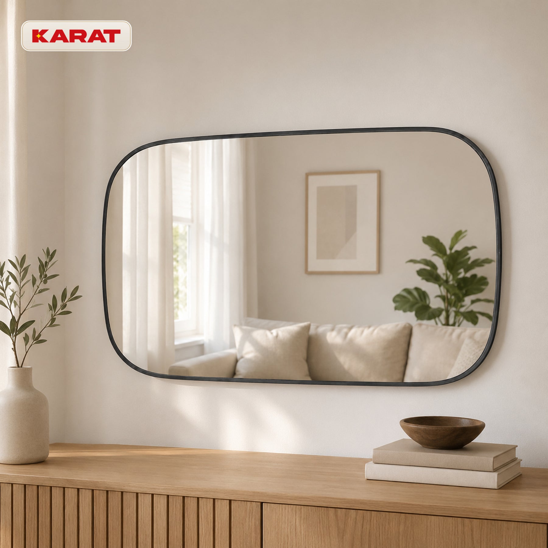Wandspiegel | Alina | Moderne wandspiegel met grijs aluminium frame | 55 × 90 cm