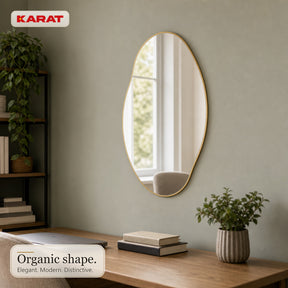 Wandspiegel | Lena | Organische spiegel met aluminium frame Champagne | 60 × 90 cm