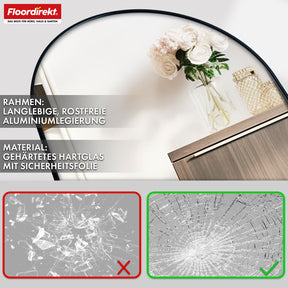 Lichaamsspiegel | Madison | Zwart gebogen aluminium frame | Vrijstaand & wandmontage