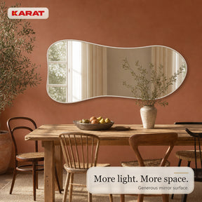 Passpiegel | Mila | Organische wandspiegel met crèmekleurig aluminium frame | 65 × 150 cm