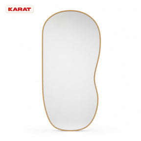 Wandspiegel | Serena | Organische passpiegel met aluminium frame in houtlook | 60 × 120 cm