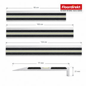 Trapneusprofiel | Aura | Aluminium antislipprofiel met nagloeiende lichtstrip